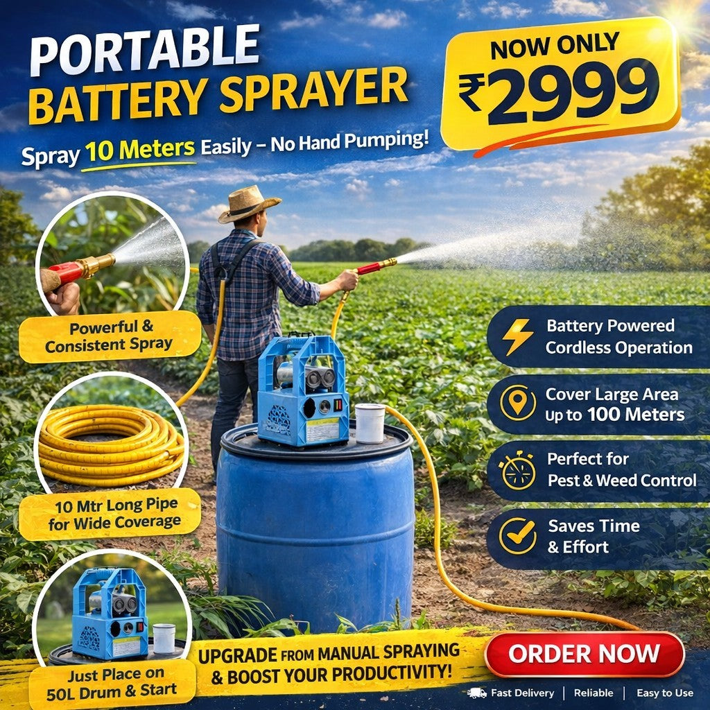Heavy Duty 200 PSI Double Motor Portable Battery Sprayer 12V 14Ah Battery With 10 Meter Hose Pipe